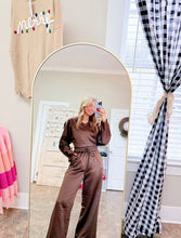 Load image into Gallery viewer, Brown Satin Set
