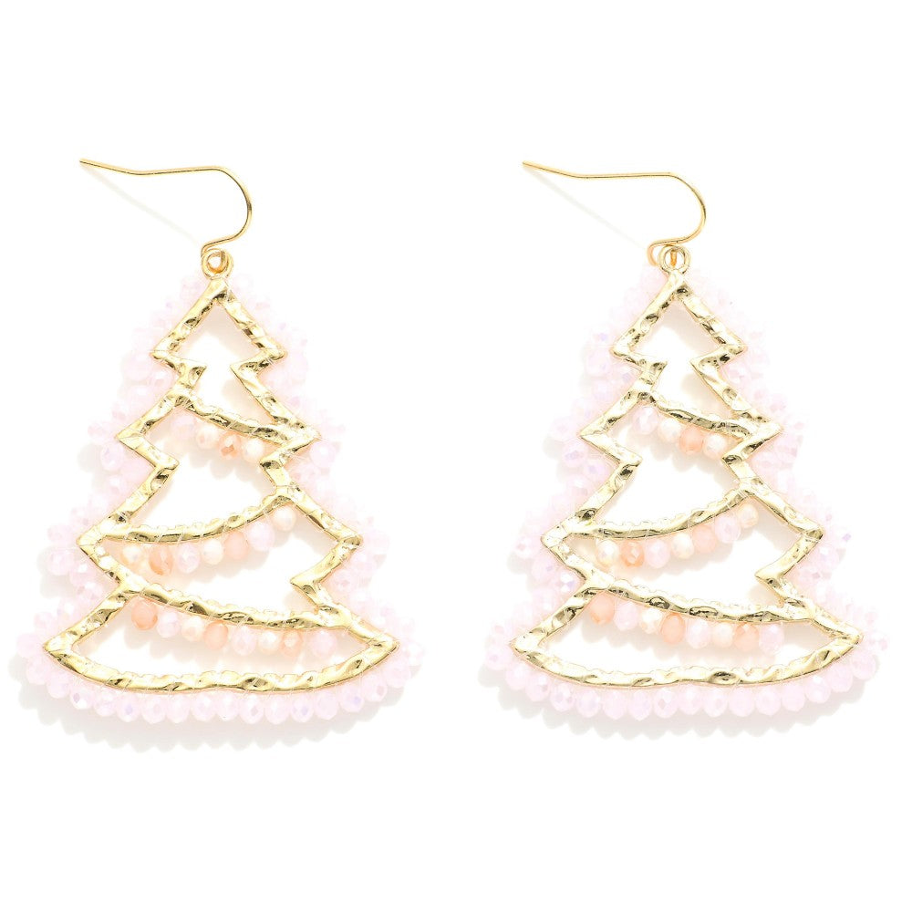 Pink Christmas Earrings