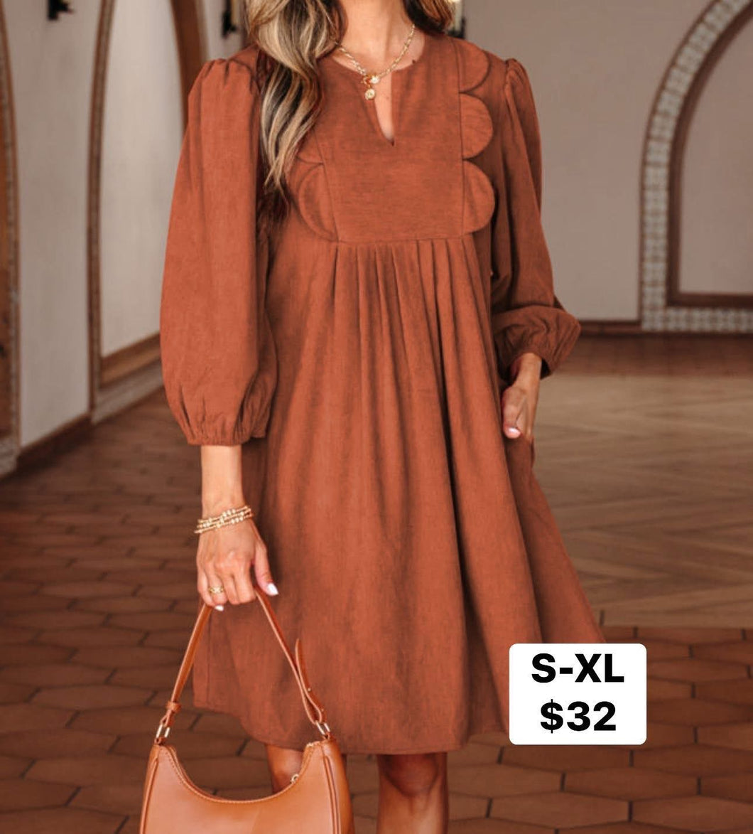 Deeply Yours Scallop Dress